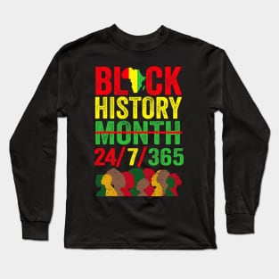 Black History 247365 Men Women Kids Black History Month Long Sleeve T-Shirt